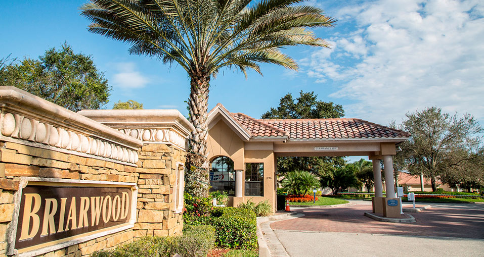 Secure, Gated Entrance and the Briarwood Home Community in Naples, Florida